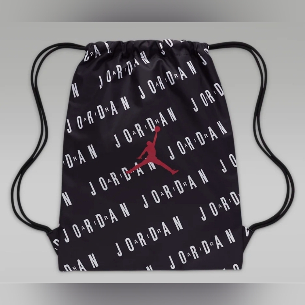 Jordan Black and White Drawstring Backpack